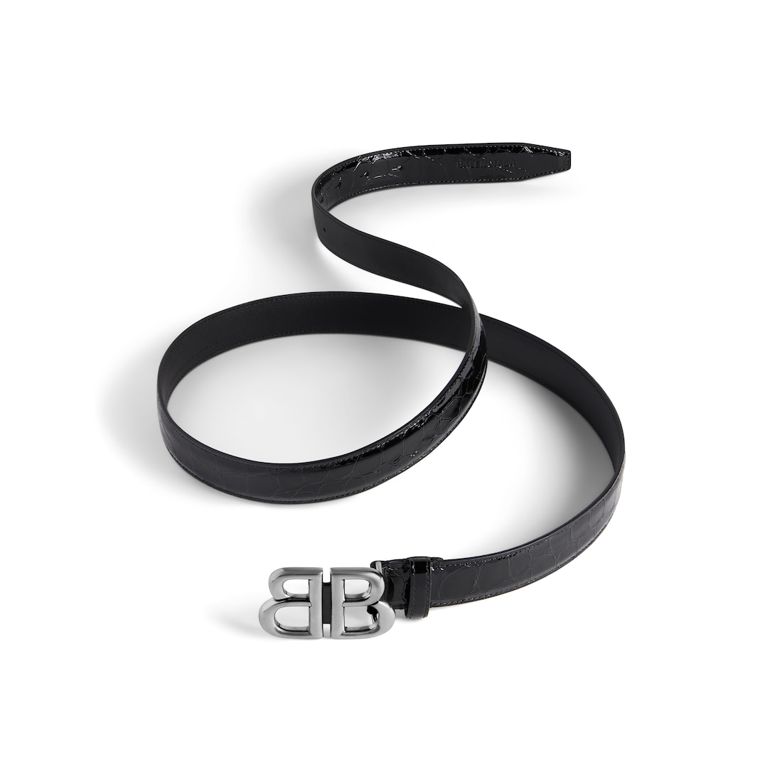 Women’s Monaco Belt Crocodile Embossed in Black - Image 1